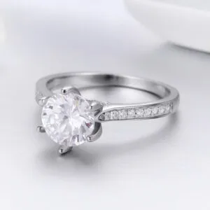 Fine Jewelry 925 Sterling Silver Diamond Ring