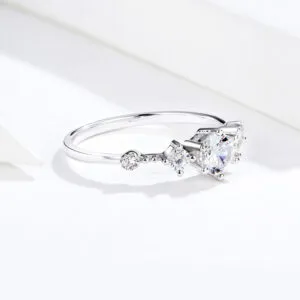 925 Sterling Silver 5 Stone Cubic Zirconia Ring