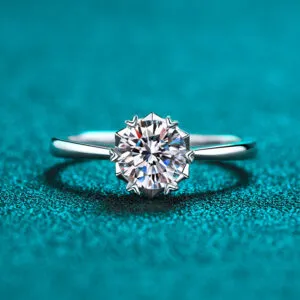 2carat Brilliant Cut Sparkling D Color Moissanite Romantic Flower Ring