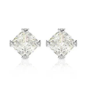 Design earring s925 sterling silver simple cz aaaaa zircon paved square diamond stud