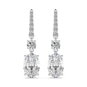 S925 Oval CZ Diamond Women's Drop Earrings (Copy)