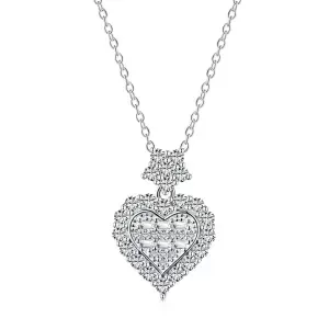 Cubic Zirconia 925 Sterling Silver Heart Shape Necklaces