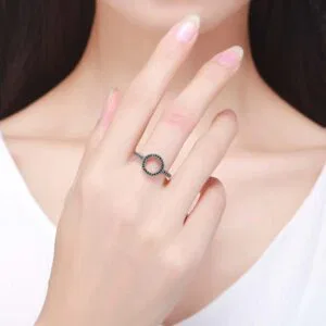 Hip Hop Ring Black Cz 925 Jewellery 925 Sterling Silver Ring