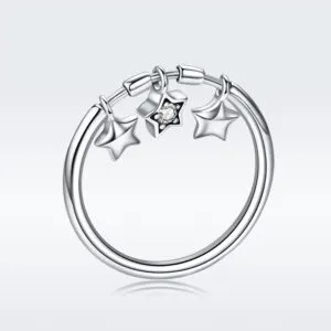 925 Silver Jewelry Ring Mothers Day Personalized Ladies Ring Star-shaped Zircon 925 Sterling Silver Ring For Woman