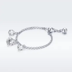 Rings for Women Hot Sale 925 Sterling Silver Cubic Zirconia Chain Link Adjustable Jewelry Rings