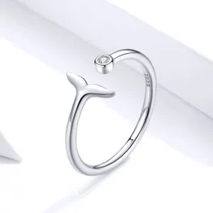 Adjustable fishtail pure silver 925 silver ring