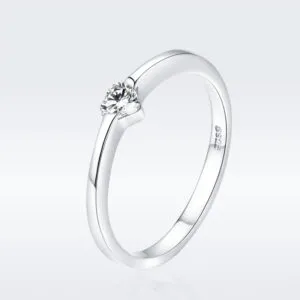 Ladies Ring 925 Sterling Silver Luxury Jewelry Diamond Ring Heart Shaped 5A cz Zircon Ring For Engagement
