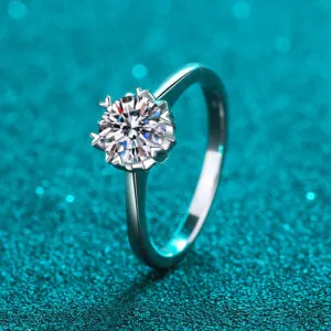Brilliant Cut Sparkling D Color 1carat Moissanite Romantic Flower Ring