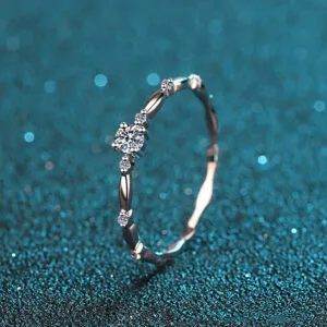 0.1 Carat Diamond Test Brilliant Cut Sparkling Round Moissanite Cocktail Ring Gemstone