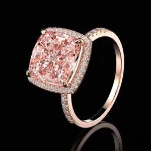 18K gold plated sterling silver AAAAA cubic zirconia diamond ring