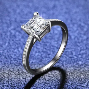 Princess Cut Diamond 1.2 Carat D Color Square Moissanite Ring