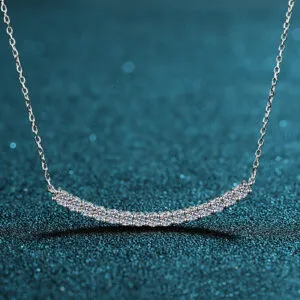 925 Sterling Silver Micro D Color Moissanite Necklace Full Gemstone Chain Gift