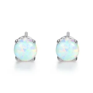 New 925 Sterling Silver Small Opal Earrings (Copy)