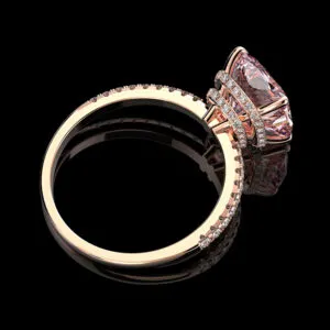18k rose gold plated 925 sterling silver pink diamond wedding ring